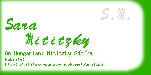 sara mititzky business card